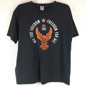 Harley Davidson Black All For Freedom T-Shirt With Logo Size XL
